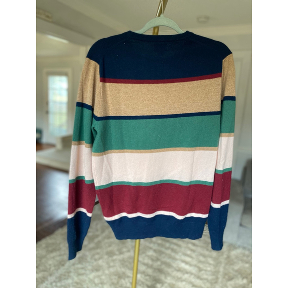 J.Crew 100% Cashmere Sweater Multicolor Striped S Preppy Classic Parisian Academ - Picture 3 of 5